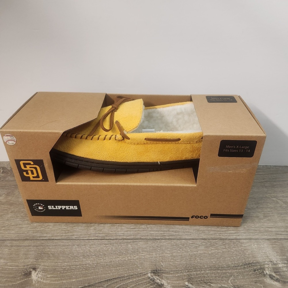 San Diego Padres MLB Baseball Slippers Moccasins Men's Extra Large Size 13-14